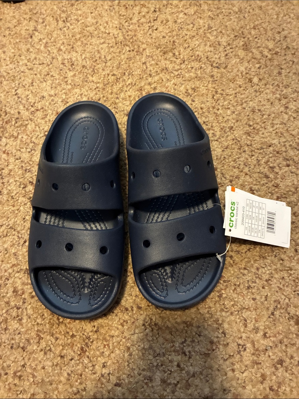 CROCS Navy Double-Strap Slide Sandals